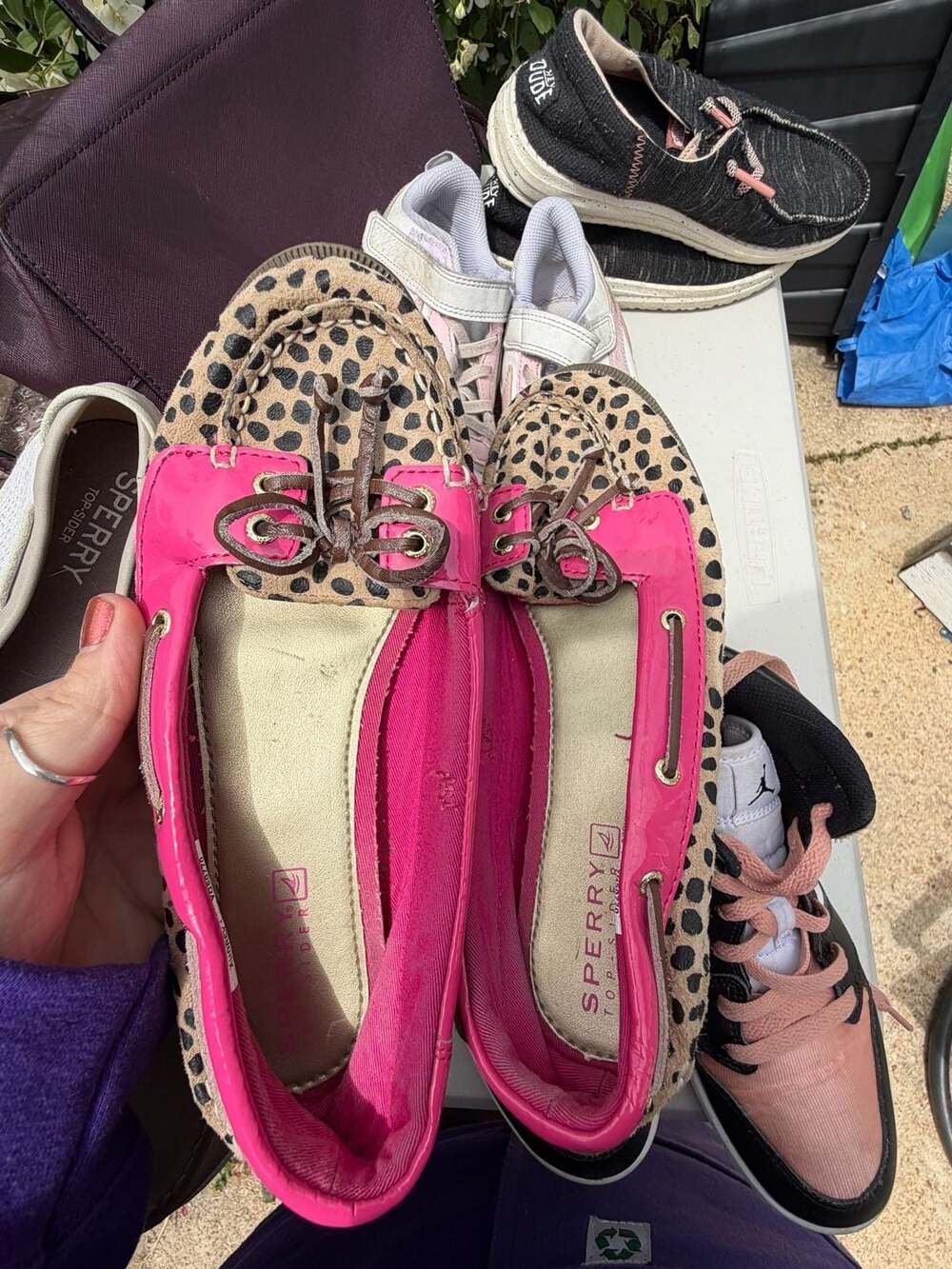 Sperry Top-Sider Audrey Leopard Print Pink Boat Shoes Size 3M